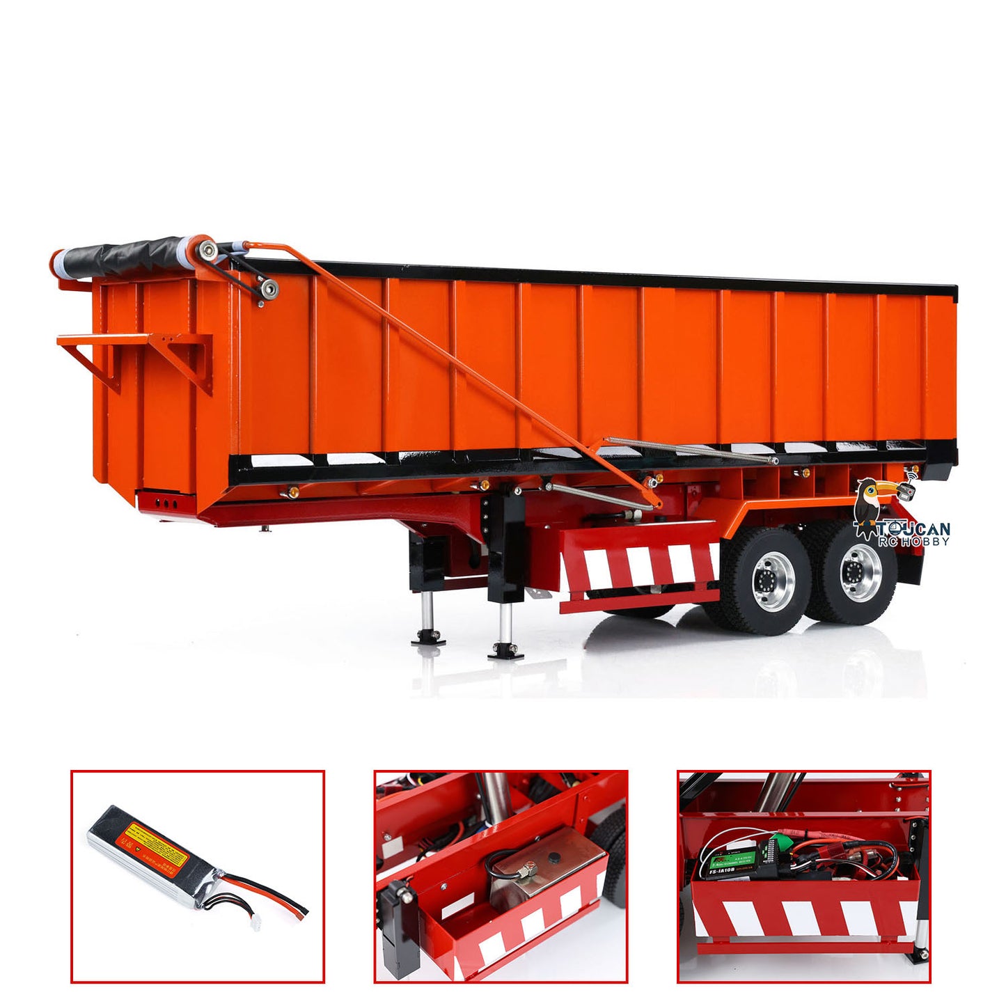 Metal 1/14 Hydraulic Dump Trailer Electric Legs for TAMIYA RC Tractor Truck Car