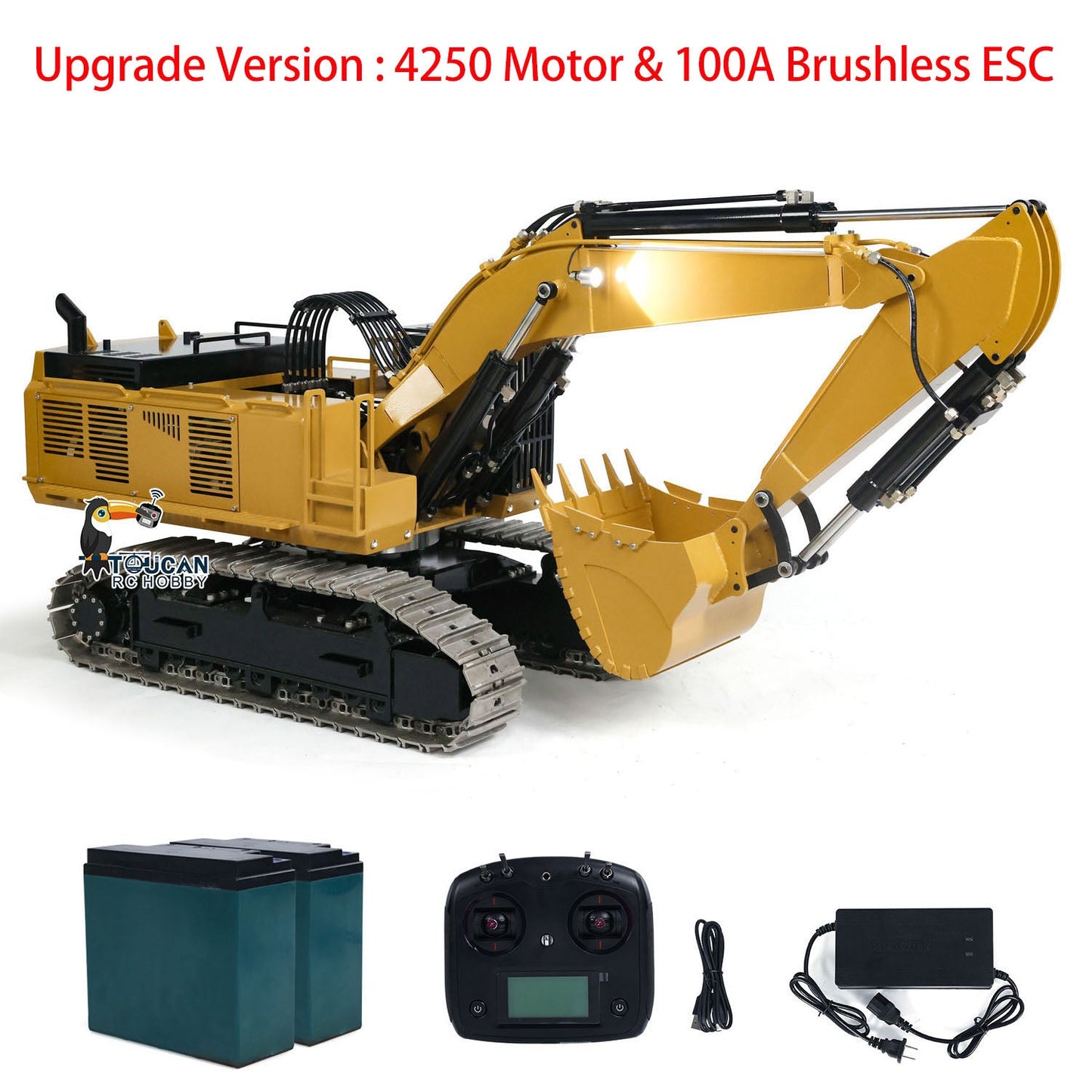 1/8 385CF Hydraulic RC Excavator Metal Giant Remote Control Construction Vehicle Ready to Run ESC Servo Motor Painted Assembled