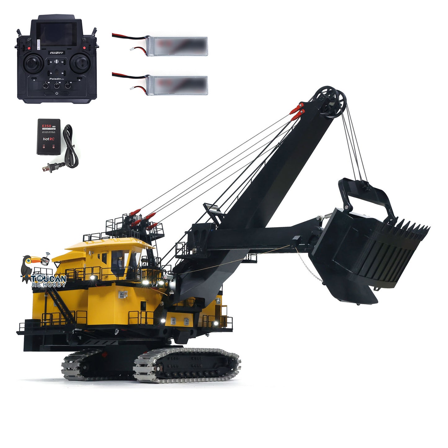 100KG! 1/25 Metal Electric Rope Shovel Excavator RC Mining Digger RTR Heavy Machine with Two Battery H4100 4100