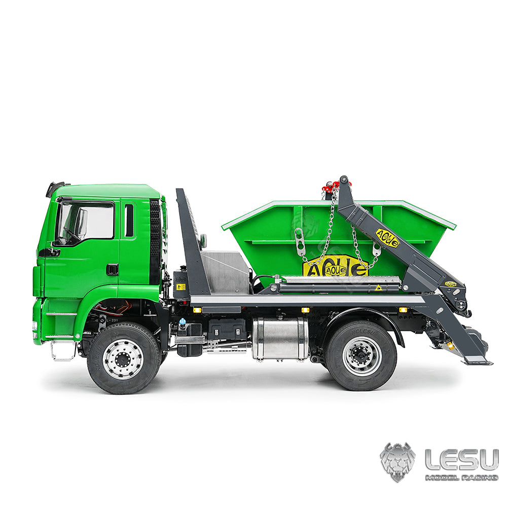 LESU Metal 1/14 RC Hydraulic Swing Arm Garbage Truck 4X4 Skip Loader RTR TGS Car