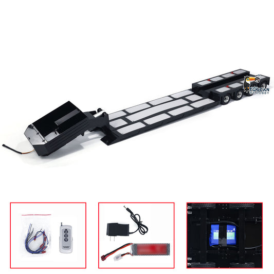 4-Axle Metal Extendable Semi-trailer for 1/14 RC Tractor Truck Radio Control Car