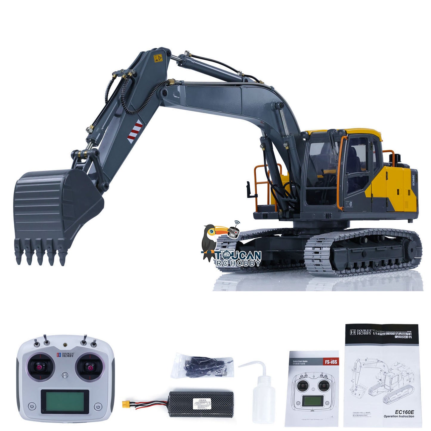 EC160E 1/14 RC Hydraulic Equipment Excavator E111 Alloy Remote Control Diggers Hobby Model DIY Vehicle
