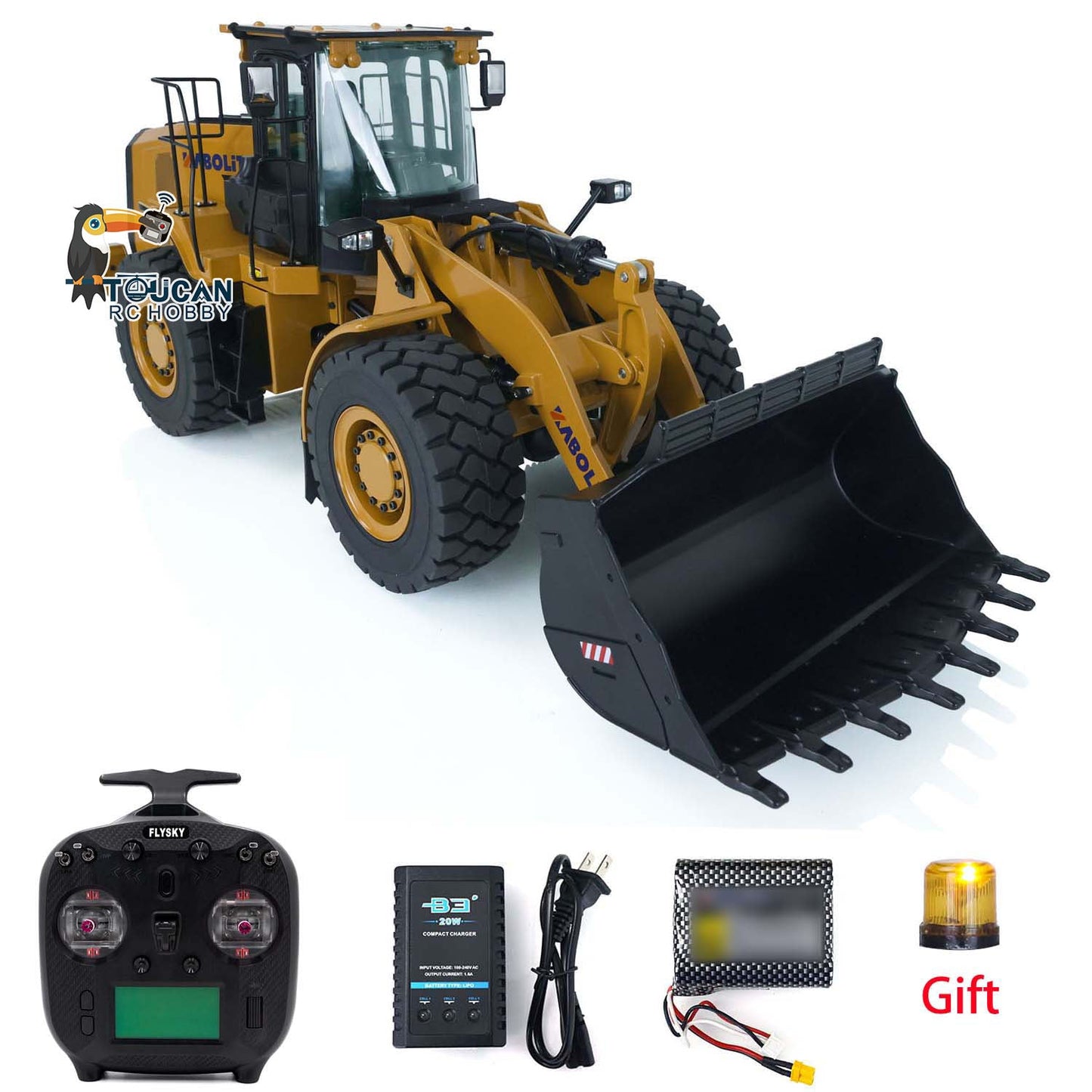 1/16 HUINA K966 KABOLITE 2.4Ghz Hydraulic RC Loader 966 Radio Control Car 7500mAh Battery 8 Channels Hydraulic Valve Pump Wheel