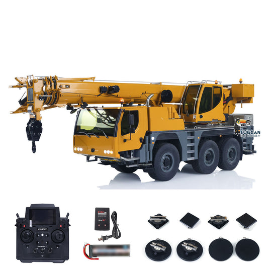 Eyewhale 1/14 All Terrain Remote Control Hydraulic Mobile Crane Truck D1050 Ready to Run FlySky PL18EV Sound Light System