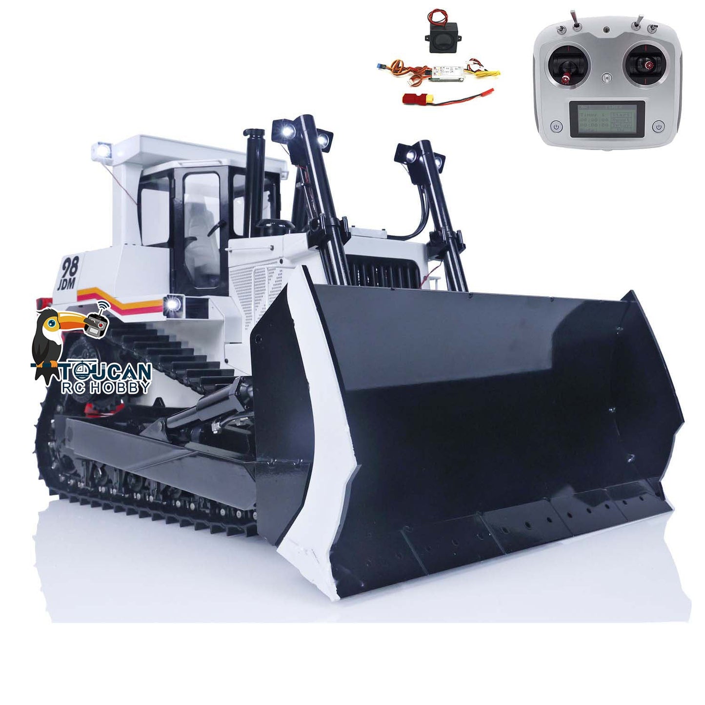JDMODEL 1/14 Metal JDM-98 D10T DXR2 RC Hydraulic Dozer Bulldozer Model 201 Sound Module Heavy Construction Machine Assembled Painted