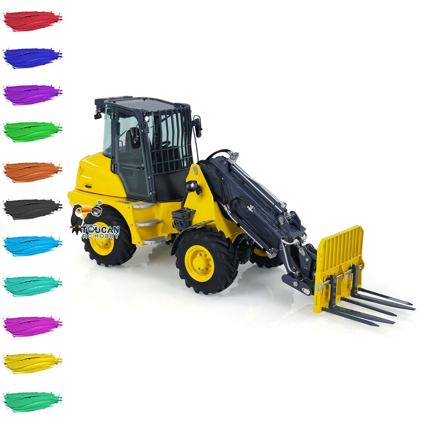 LESU AT1050 1:14 RC Hydraulic Fork Truck Metal Telescopic Arm Loader Car Assembled Model