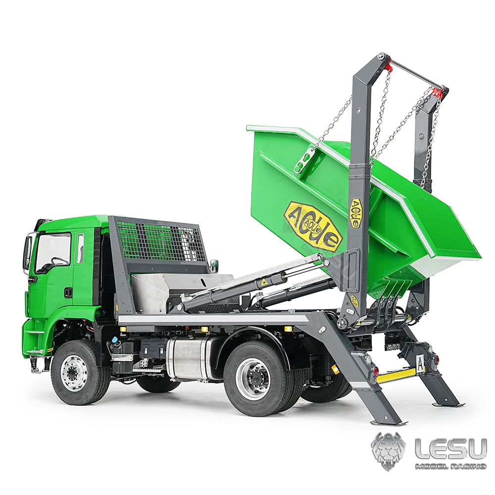 LESU Metal 1/14 RC Hydraulic Swing Arm Garbage Truck 4X4 Skip Loader RTR TGS Car