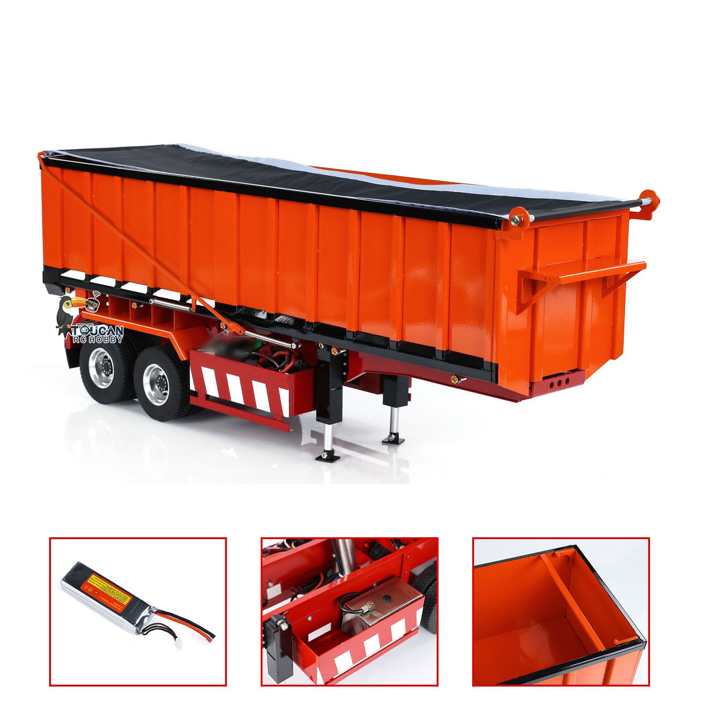 Metal 1/14 Hydraulic Dump Trailer Electric Legs for TAMIYA RC Tractor Truck Car
