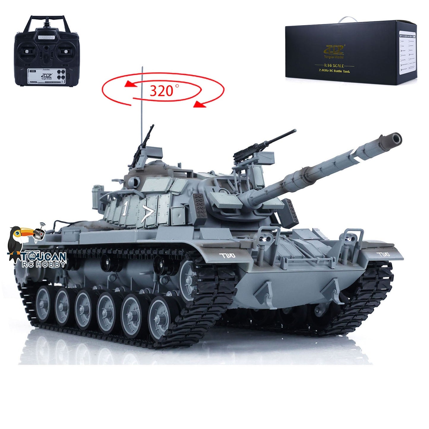 1/16 Tongde Israel RC Panzer Remote Control Infrared Battle Tanks Military Model M60W ERA Painted Assembled Car 320 Rotation DIY