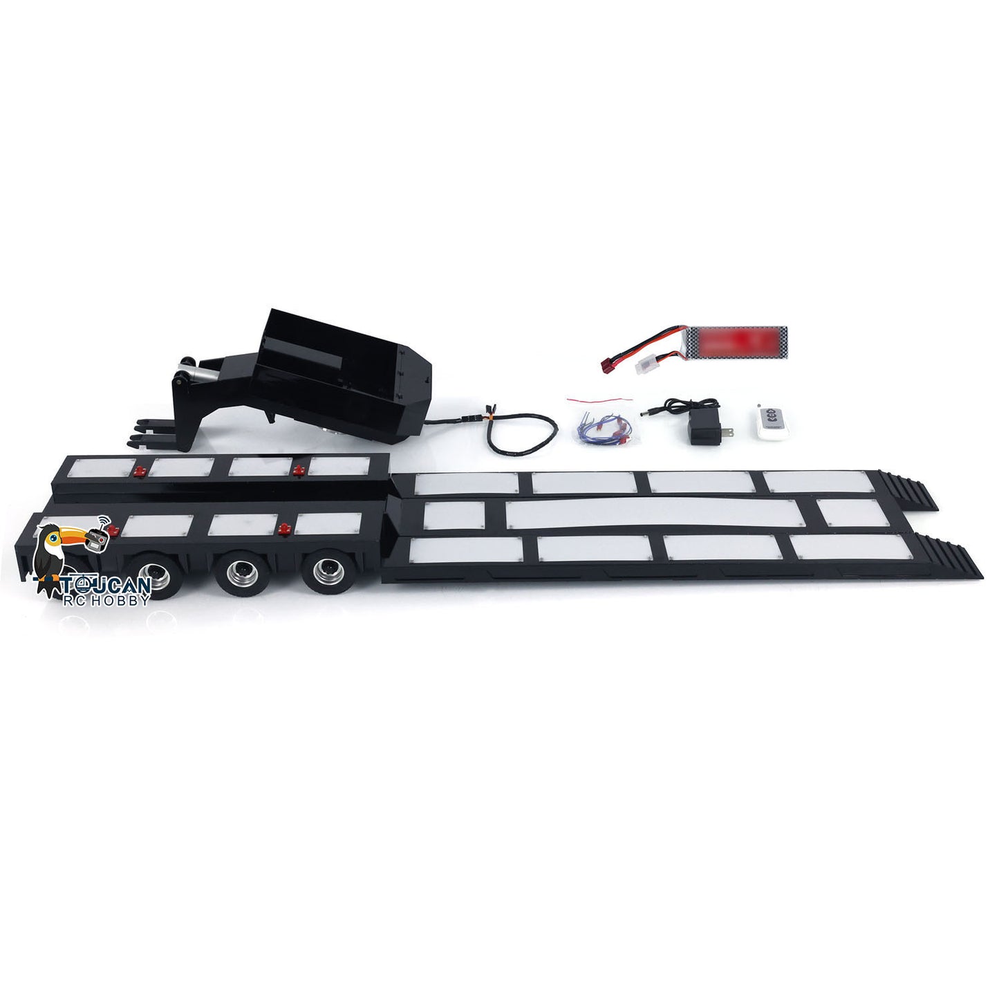 4-Axle Metal Extendable Semi-trailer for 1/14 RC Tractor Truck Radio Control Car