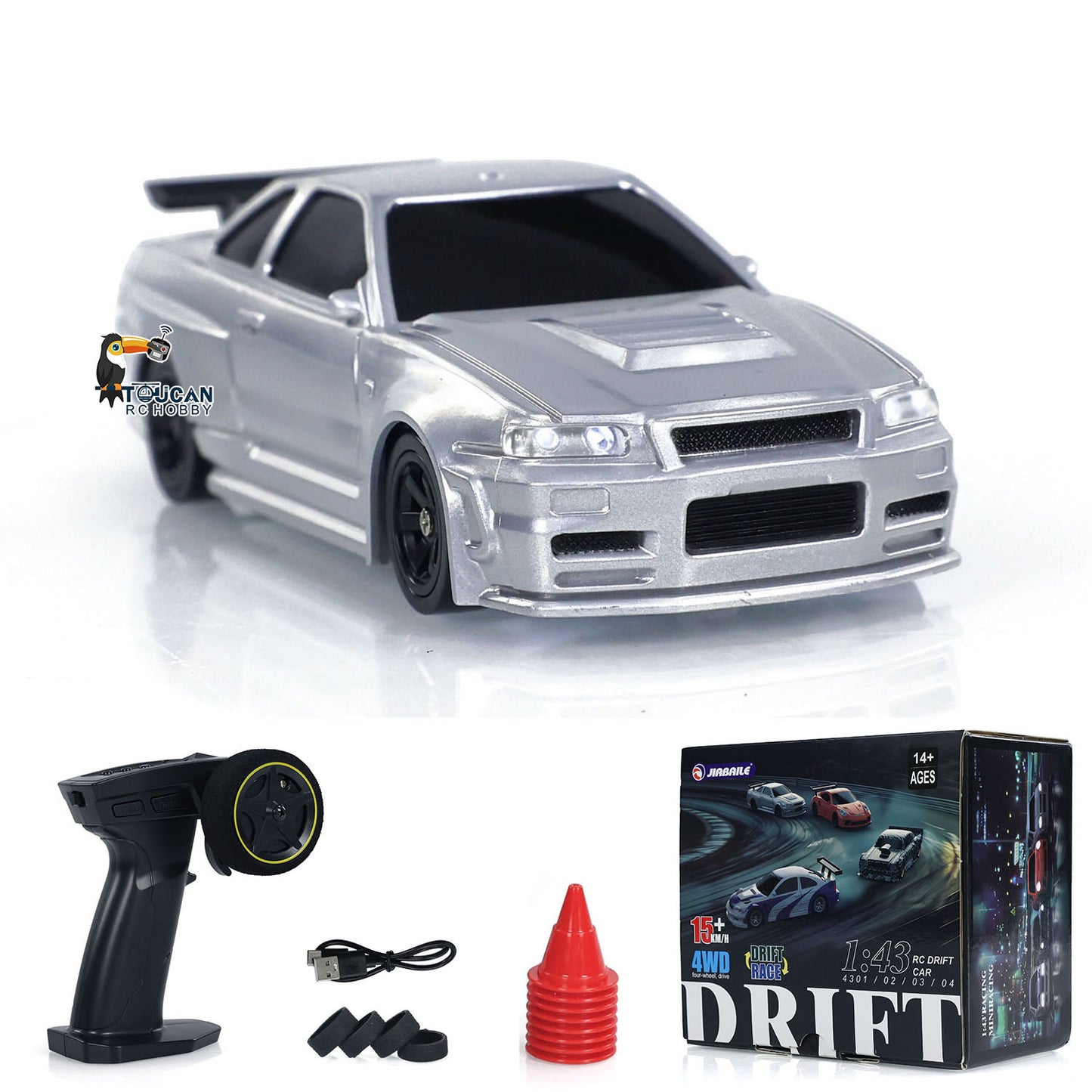 ¡¾FREE SHIPPING¡¿US STOCK 4PCS 1/43 Radio Control Drift Car 4WD RC 2.4g Mini Race Car High Speed Model Toy