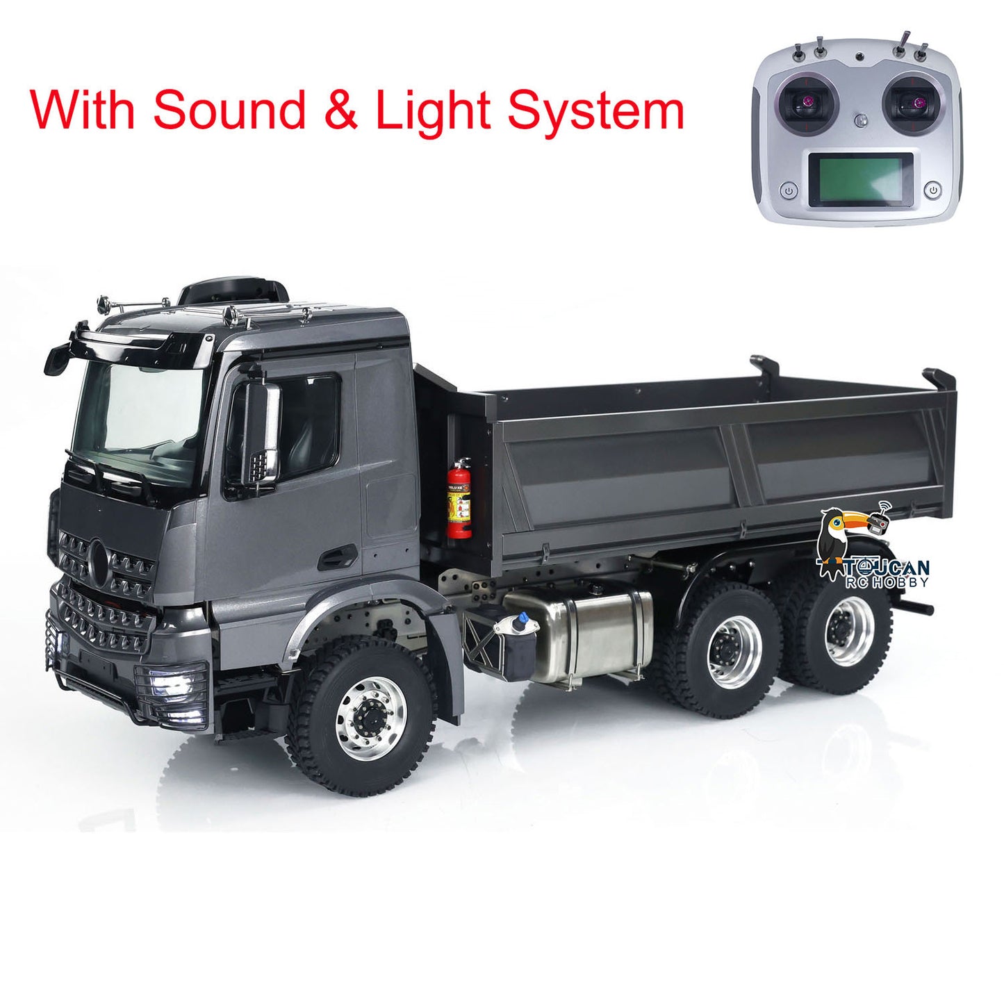 Metal 1/14 Hydraulic RC Dump Truck 3363 6x6 Remote Control Tipper Car Sound