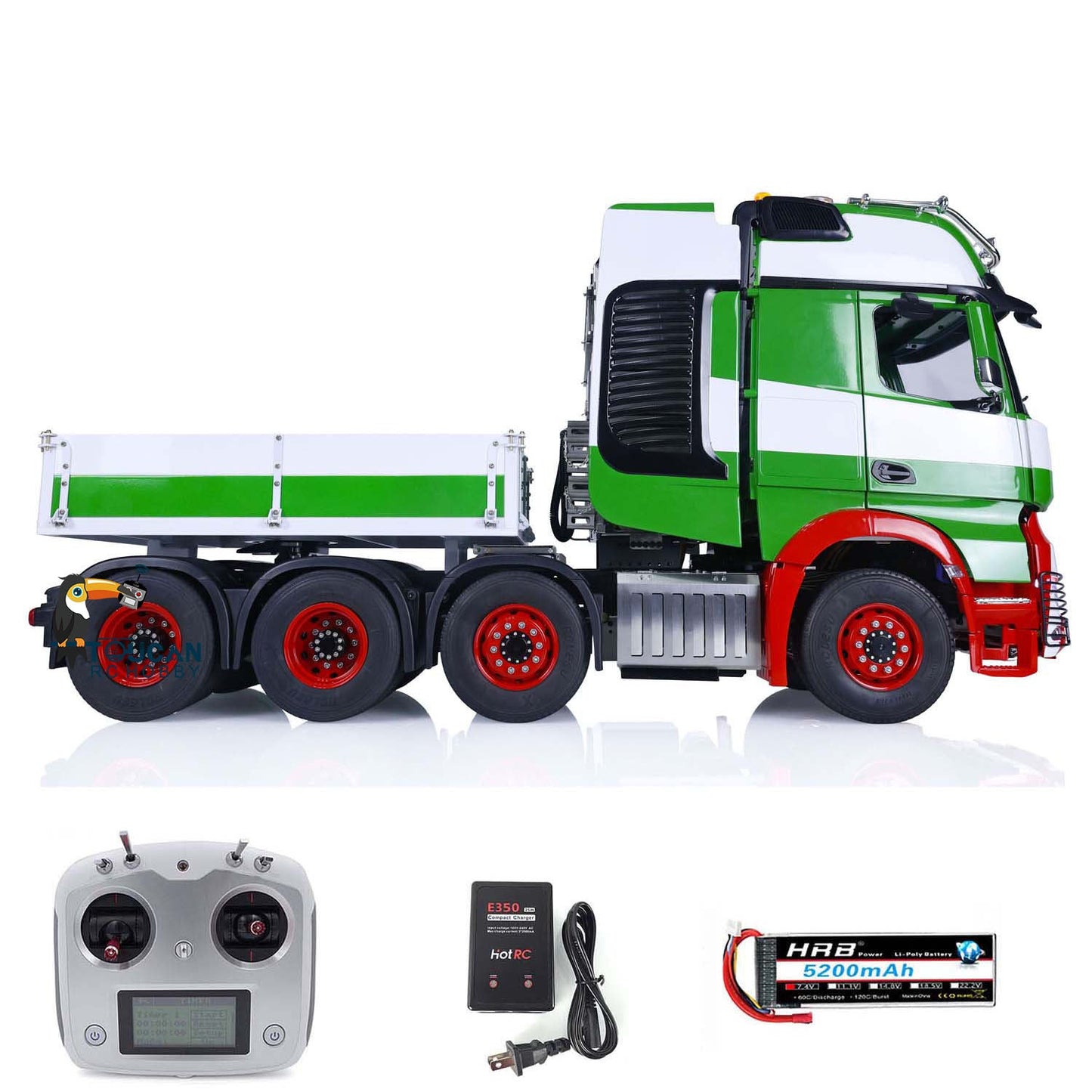 1/14 LESU RC Tractor Truck Remote Control Car Models Metal Chassis Equipment Rack Lock Differential Sound Light Painted