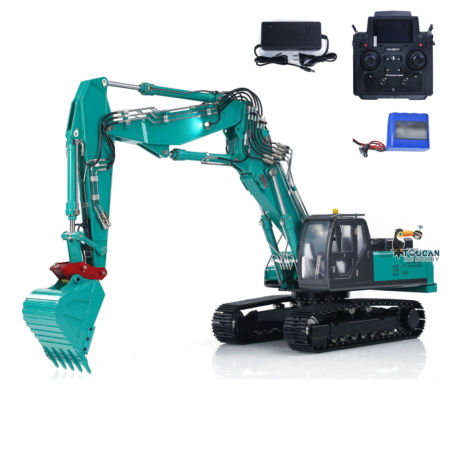 KABOLITE RC Hydraulic Excavator 1/14 HUINA K350 200 Metal 3-piece Boom RTR Cars 6CH Valve Paladin 18EV Lite Battery