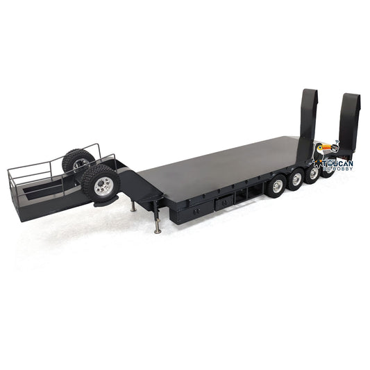 Metal 4 Axles Trailer for 1/14 JDM 189 RC Tractor Truck with Electric Tail-board