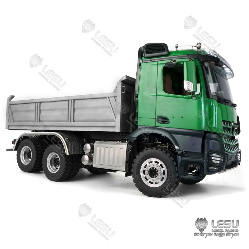 LESU 1/14 3348 6X6 RC Hydraulic Dumper Cabin Chassis Remote Control Car Hopper Painted and Unassembled 3T Sound LED Light Motor