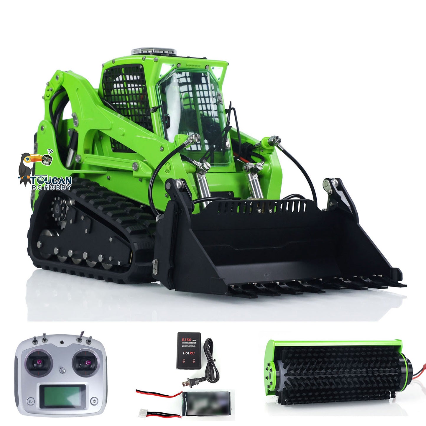 LESU 1/14 Aoue LT5 Bobcat RC Hydraulic Skid-Steer Loader Electric Cleaner I6S Radio Battery RTR Remote Control Construction Car