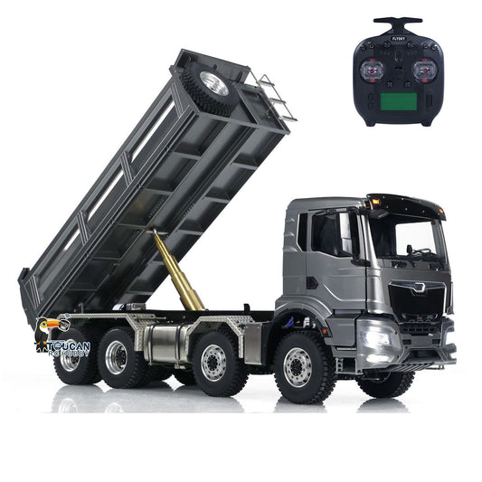 Radio Control 1:14 Hydraulic Tipper Metal Cabin Shell Differential Lock 8x8 Chassis 2Speed RC Dump Truck Sound Light