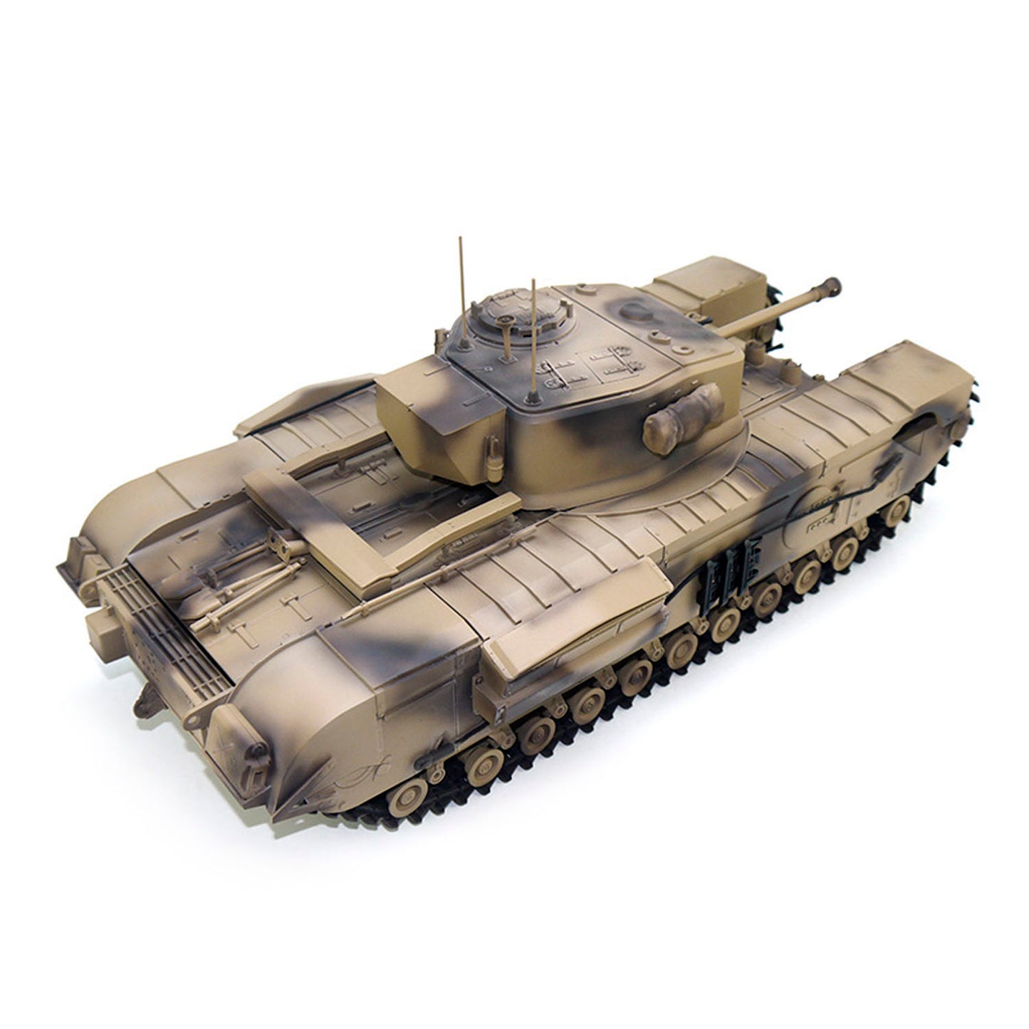 1/16 Military RC Battle Tank Churchill Mk.VII Metal Tracks Tongde Electric Tanks Light Sound Infrared Battle System Smoke Unit