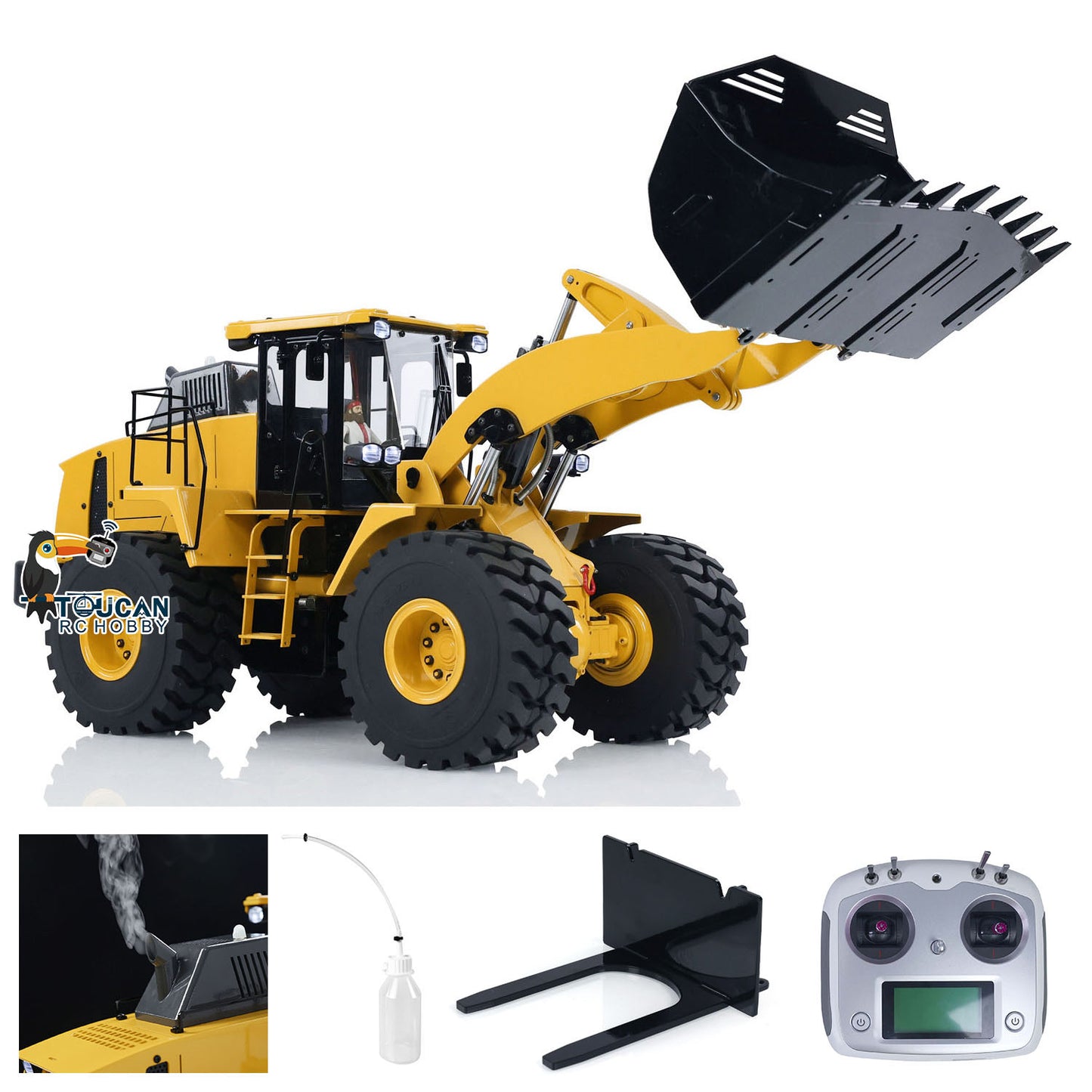 1/14 XDRC WA470 Hydraulic RC Loader Metal Radio Control Construction Vehicle PNP Smoke Sound ESC Servo Motor Sand Bucket
