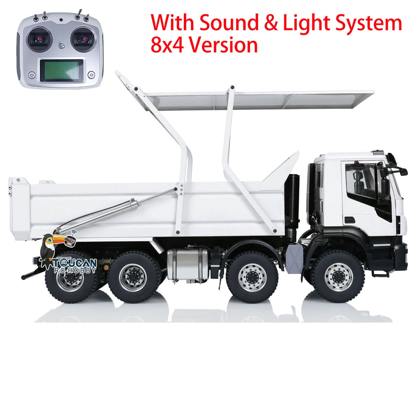 8x4 1/14 Hydraulic RC Tipper Truck Flip-over Cover Radio Control Dump Car Assembled Painted Models Motor Servo ESC Hobby Model