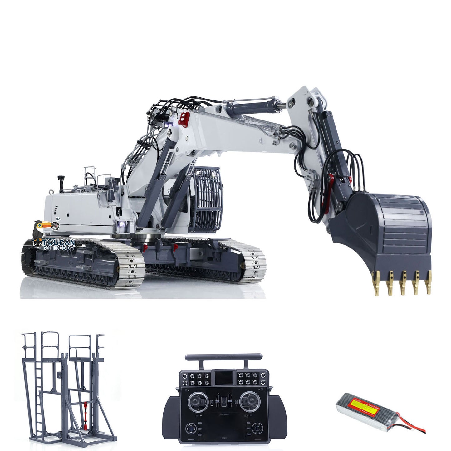 LESU 1/14 RC Full Hydraulic Excavator LR960 RTR Digger Frsky XE Radio Battery Without Sound System