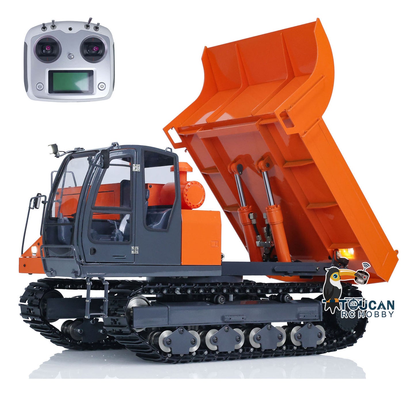 1/12 RC Hydraulic Tracked Truck EG110R FlySky I6S Radio Control Dumper Car Model