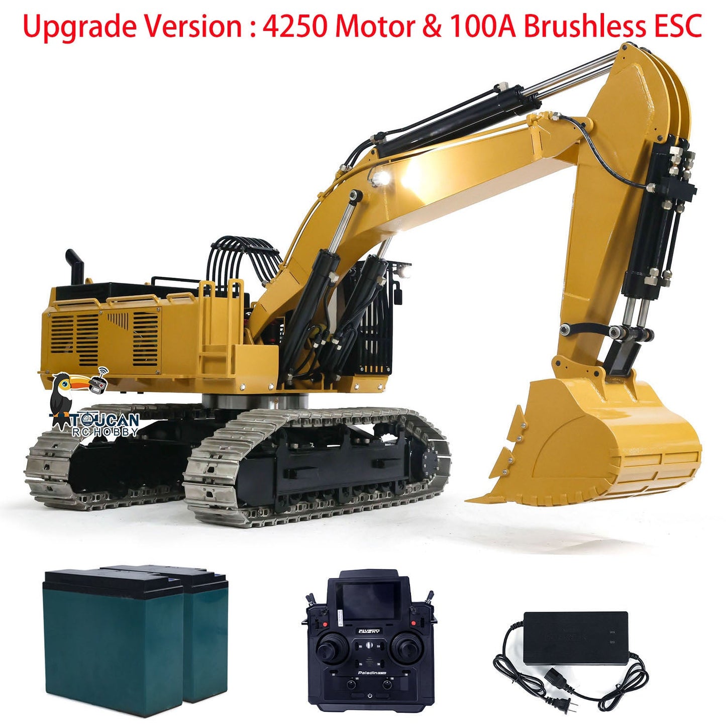 Metal 1/8 385CF Hydraulic RC Excavator 150KG Heavy Duty Remote Control Diggers Ready to Run Upgraded Version RTR Models