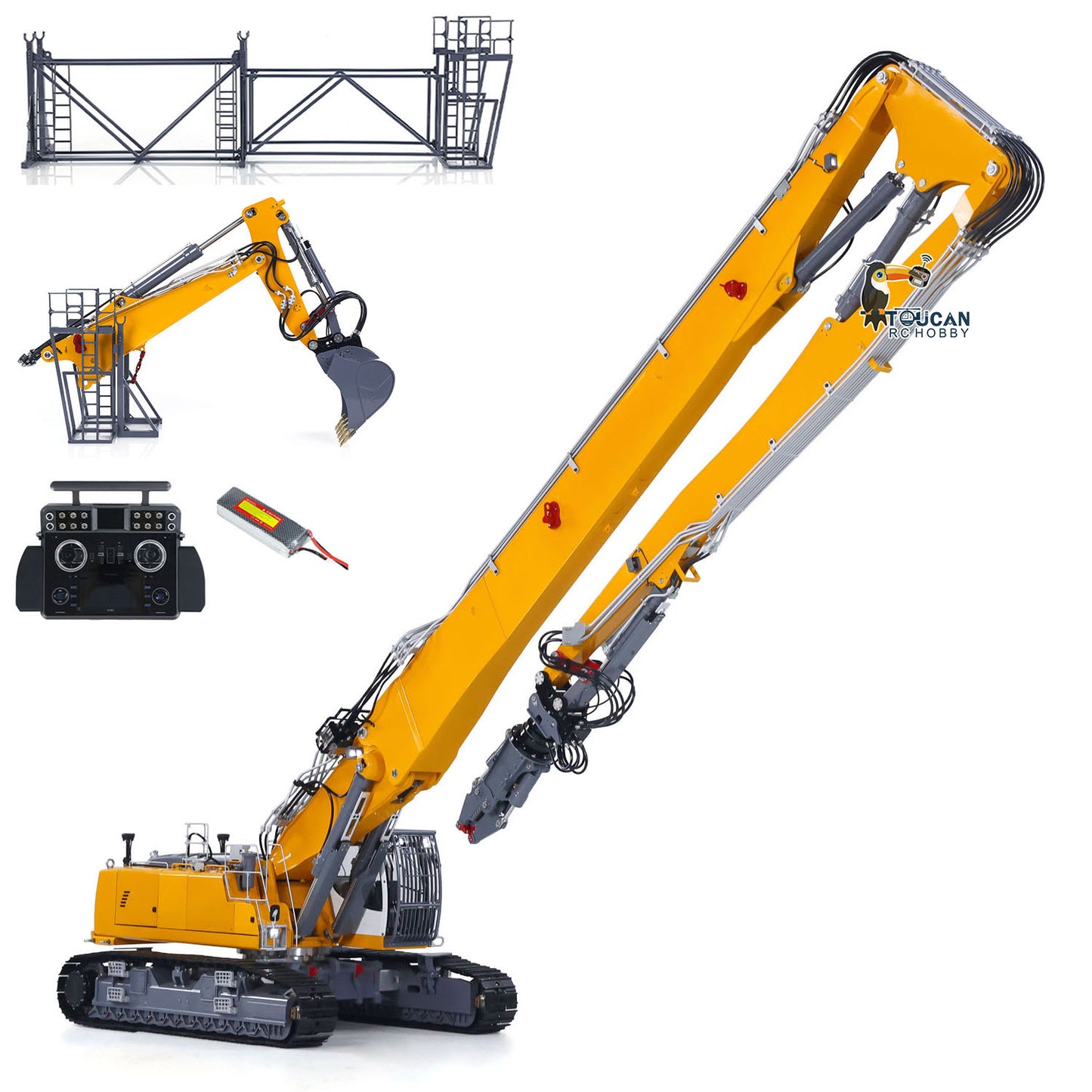 LESU 1/14 RC Heavy Full Hydraulic Excavator LR960 RTR Demolition Digger Model XE Radio