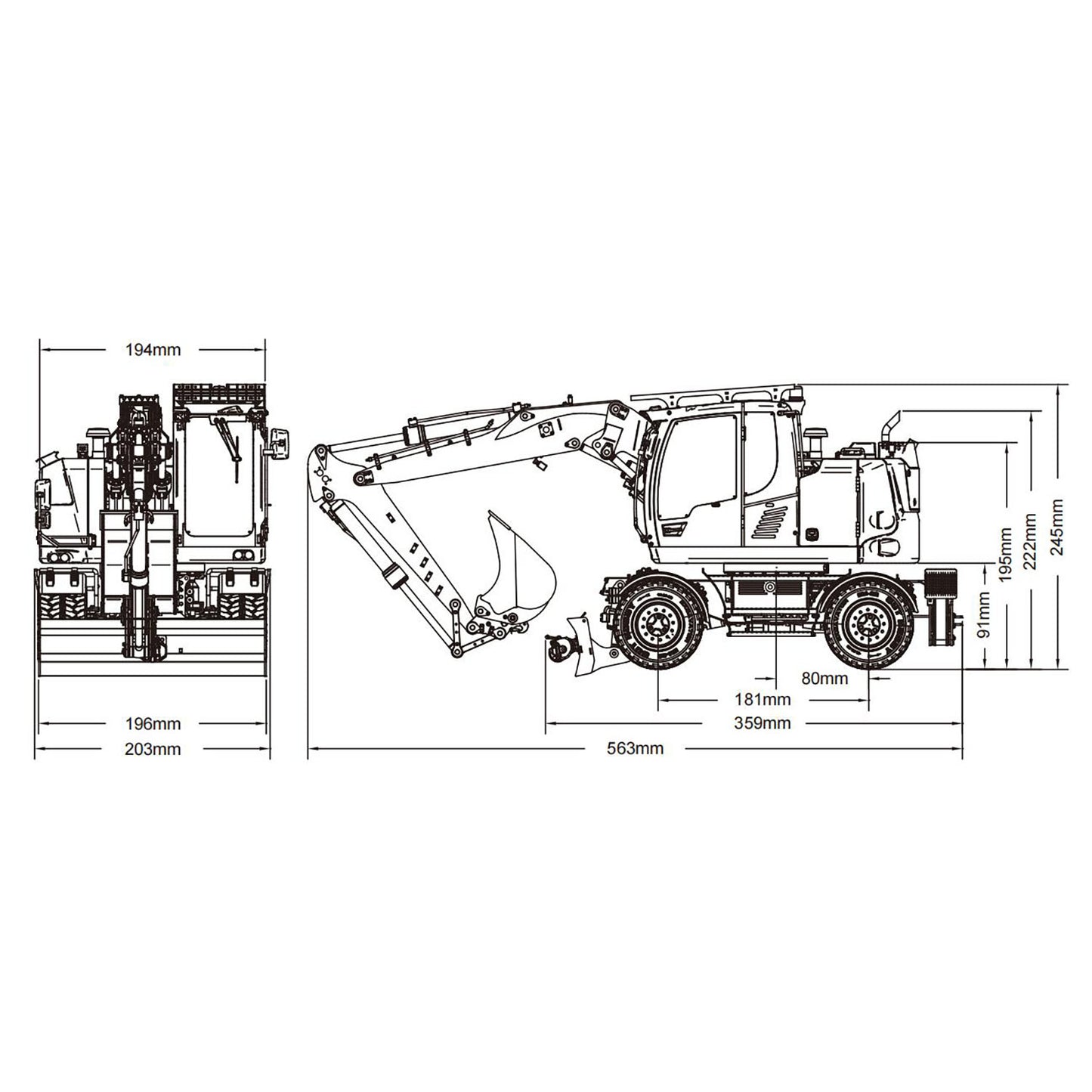 Pre-Order 1/14 RC Hydraulic Wheeled Excavator LR914 8-ways Valve RTR Metal Remote Control 4*4 Digger Model Axle Lock Flysky PL18EV Lite