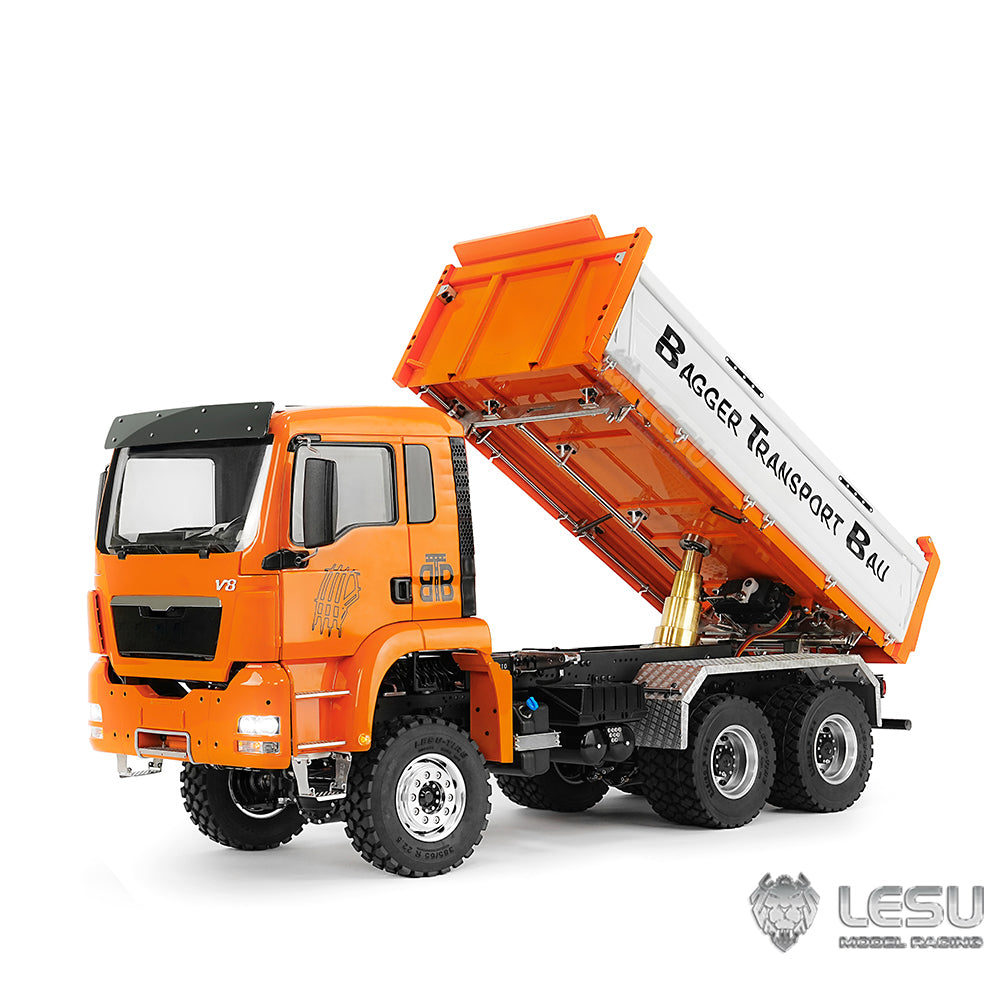 LESU TGS 1/14 RC Hydraulic Dump Truck 6x6 Metal Remote Control Dumper Car Model