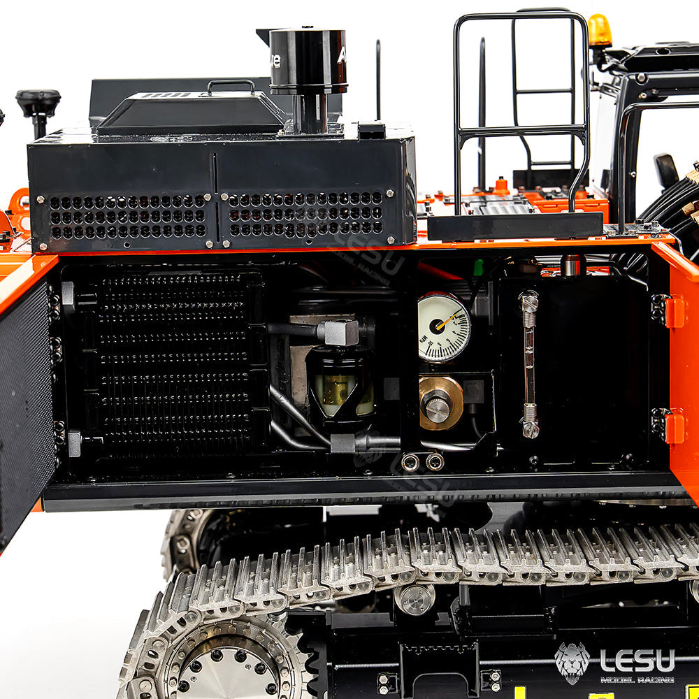 90% Metal LESU Aoue ZX490 490 1/14 Remote Control Hydraulic Excavator Model Metal RC Digger Car 6CH Valve Light Brushless Pump Motor