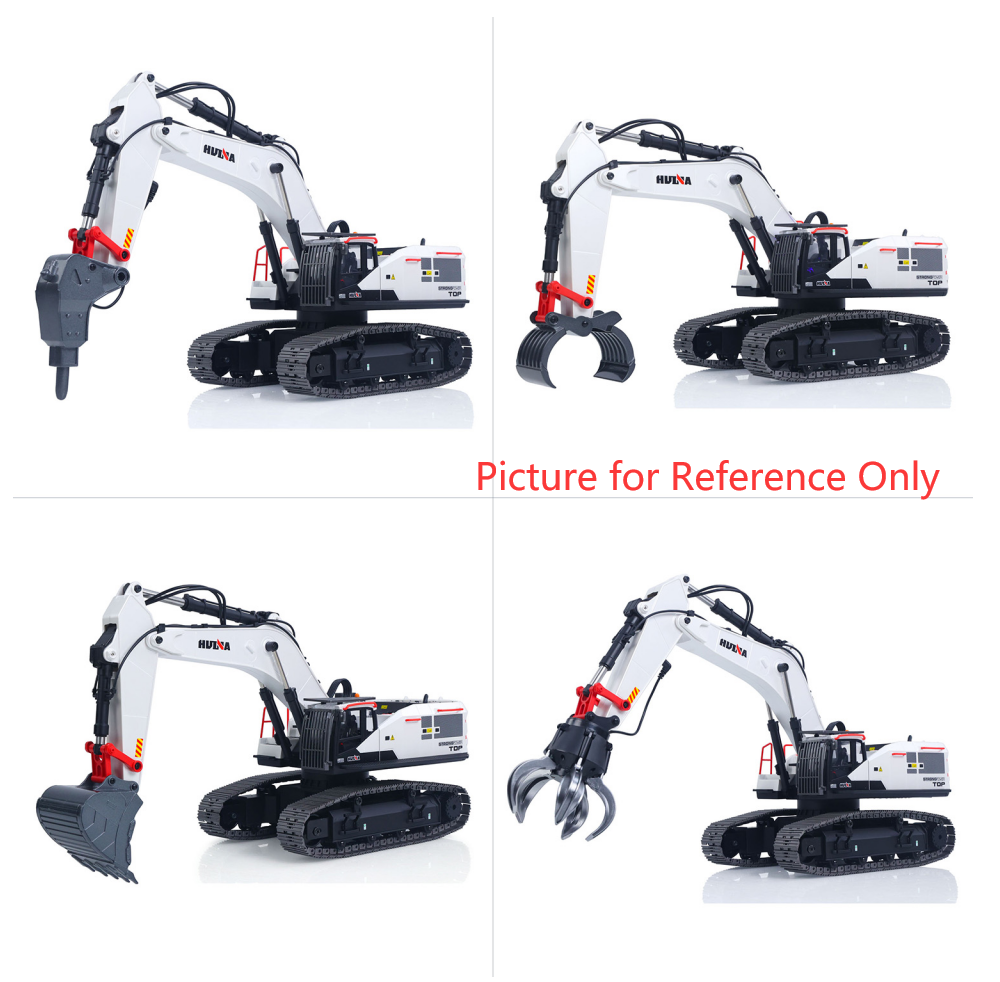 Second Hand US Stock 1/14 HUINA RC Metal Excavator Model Toys 1594 Radio Control Digger Light Sound Battery