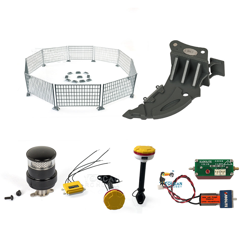 HUINA Kabolite Metal Bucket Guardrail GPS Smoke Unit Ripper Coarse Filter for 1/14 Hydraulic K970 RC Excavator Radio Controlled DIY Models