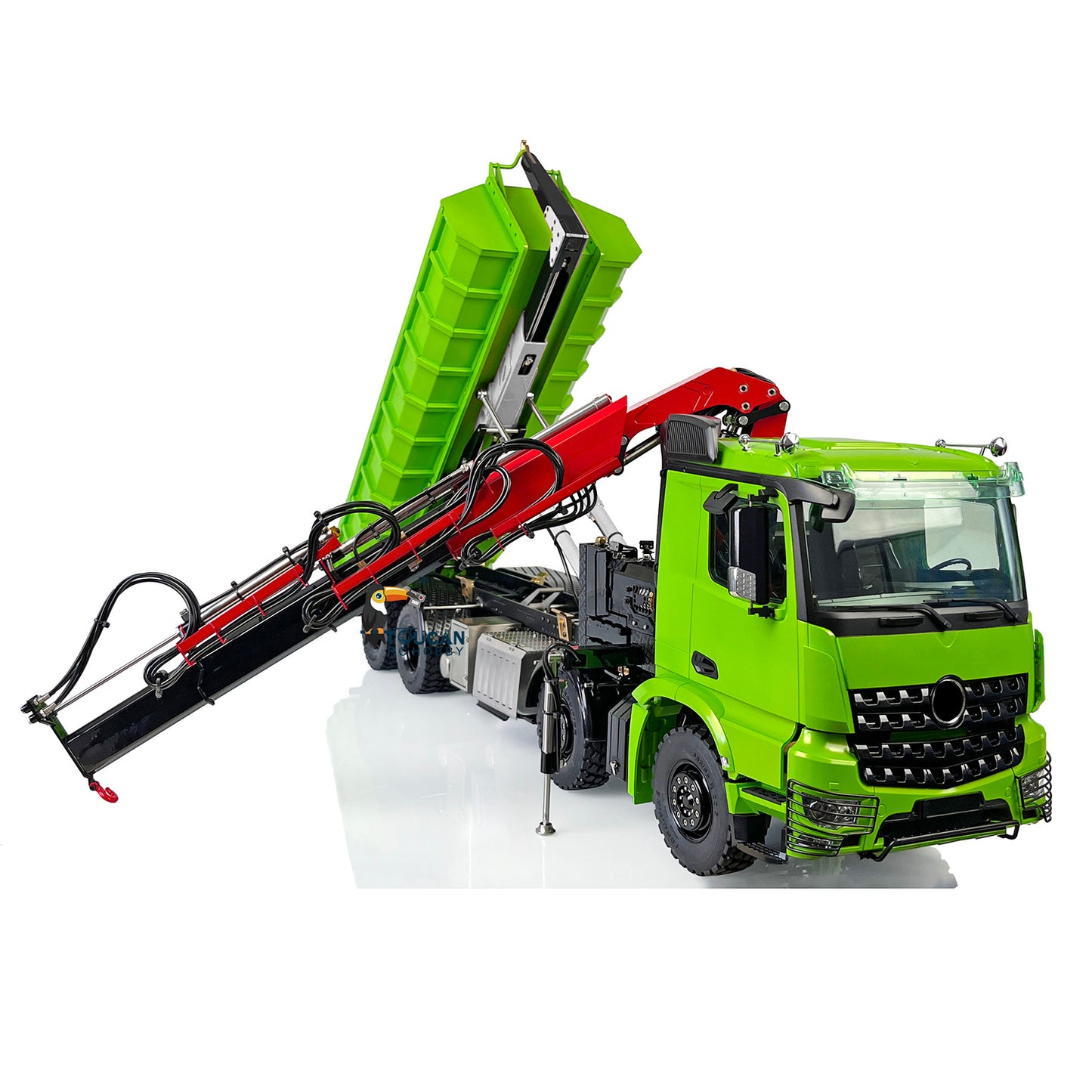 1/14 LESU RC Hydraulic Crane Dump Truck for 8x8 RTR Electric Dump Car Remote Control Vehicles Pump Valve FlySky PL18EV