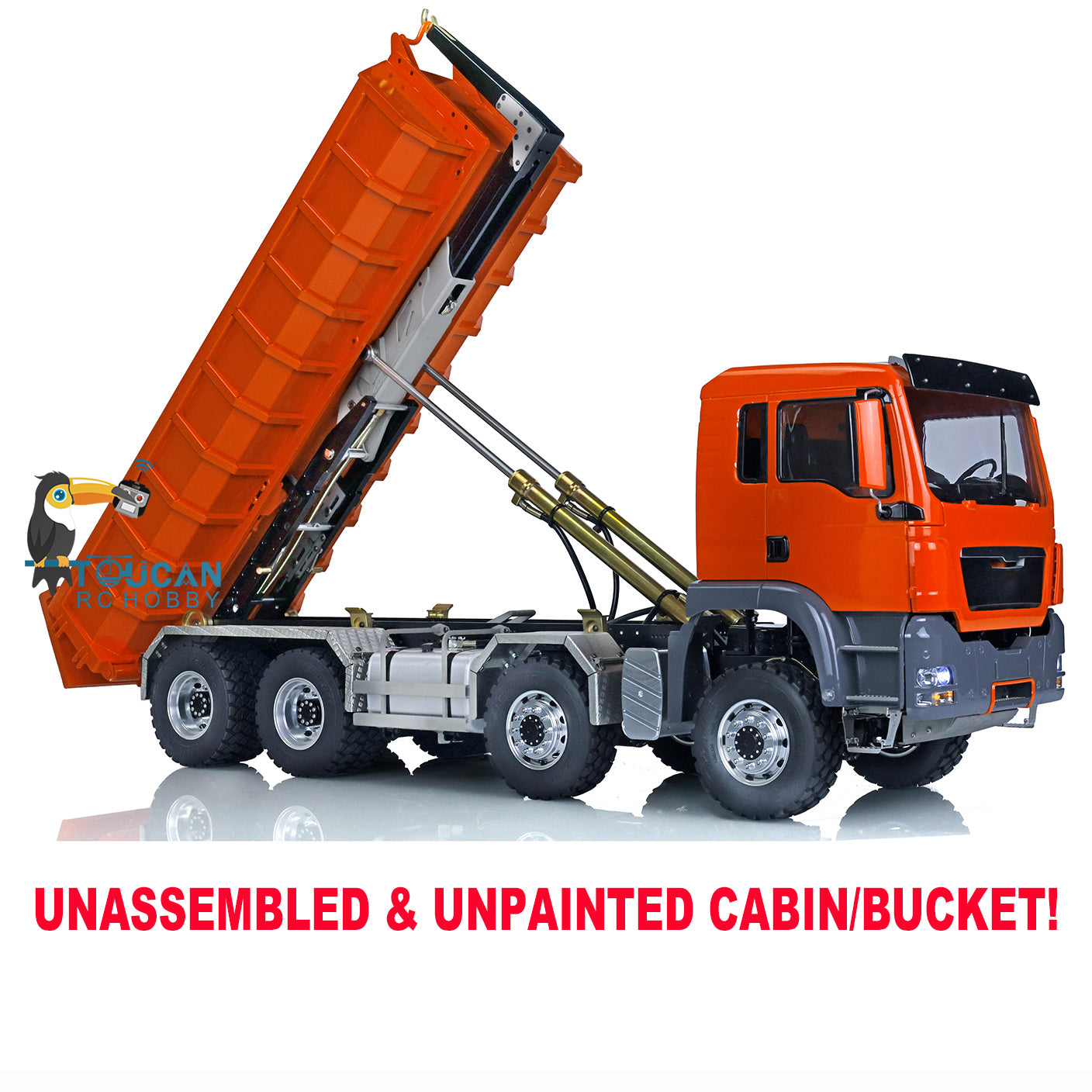 LESU 1/14 TGS 8*8 Hydraulic RC Dumper Truck Car 1/2 Transfer Case ESC Motor 3T Sound LED Light Lock Differential Steering Servo