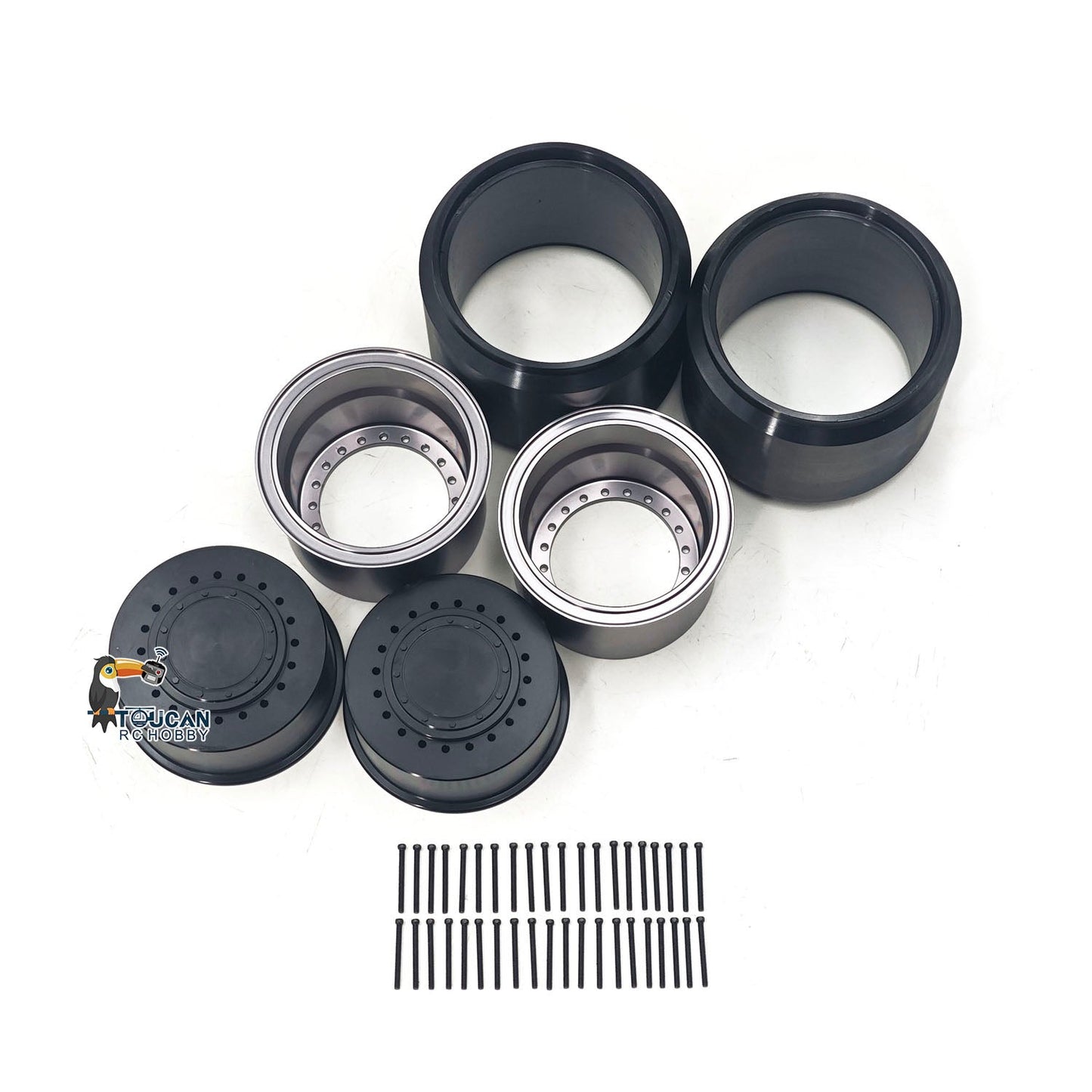 Metal Manual Quick Coupler Wheel Hub Rubber Tire Metal Fork for JDModel JDM-198 ZW370 RC Hydraulic Loader Model DIY