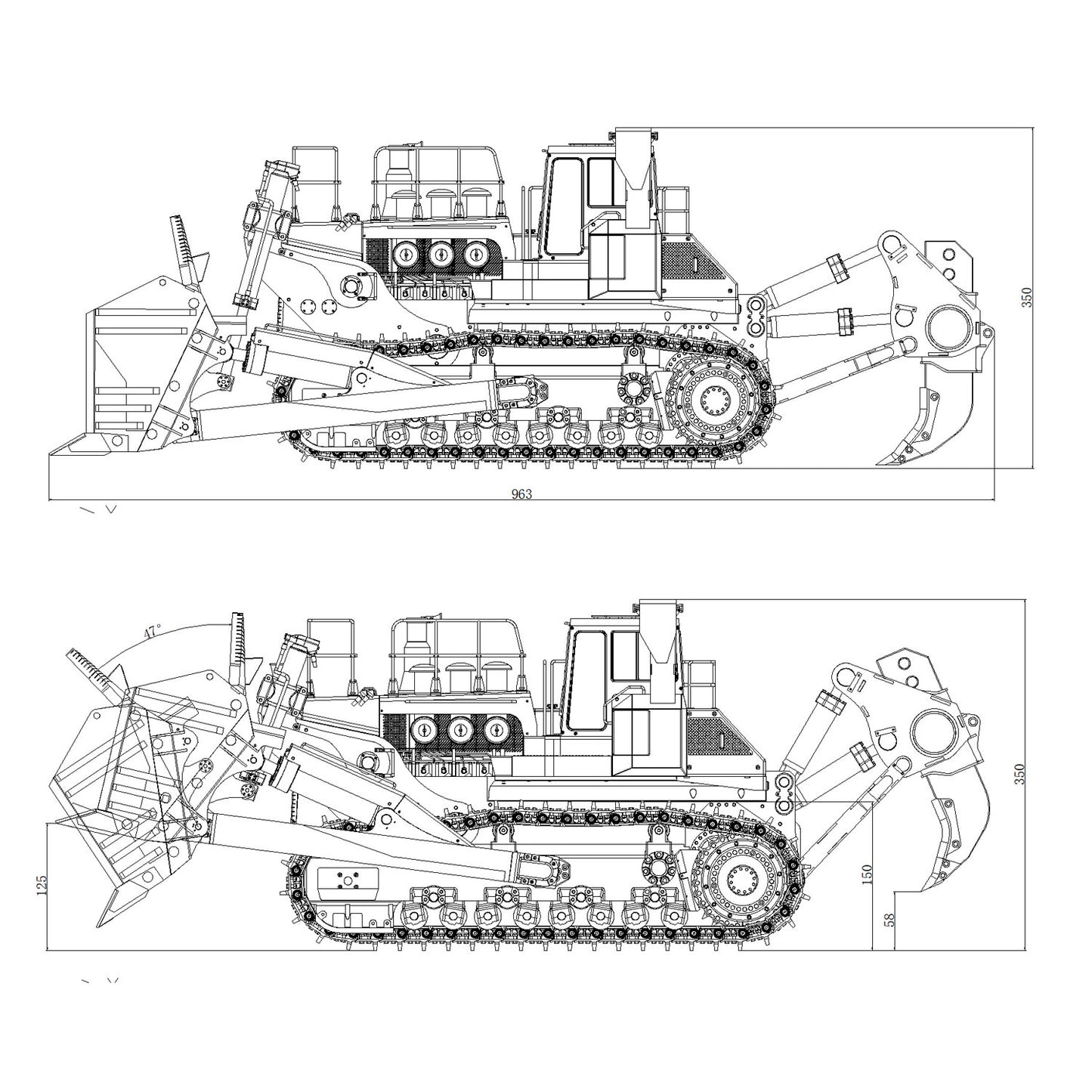 JDMODEL Heavy Machine Huge Bulldozer 1/14 RC Dozer 575 Model PL18 LITE Radio Car