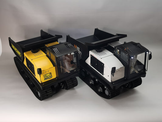 Pre-order New 11/14 RC Hydraulic Crawler Dump Truck T14R Metal Tracked Tipper RTR Construction Machine Flysky ST8 Radio Light Sound Battery