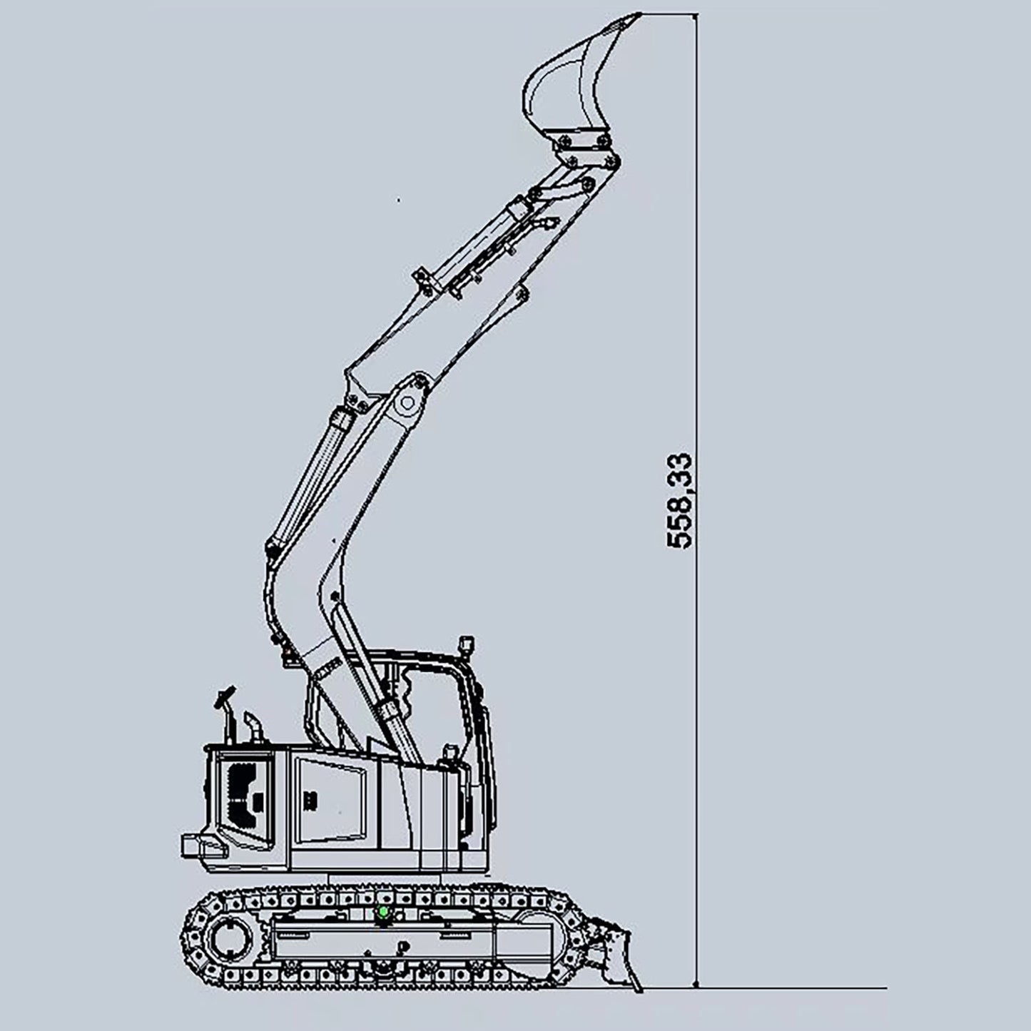 Metal 1/14 RC Hydraulic Excavator C308 308 Radio Controlled Digger Construction Vehicle RTR Model Flysky ST8 Radio Battery