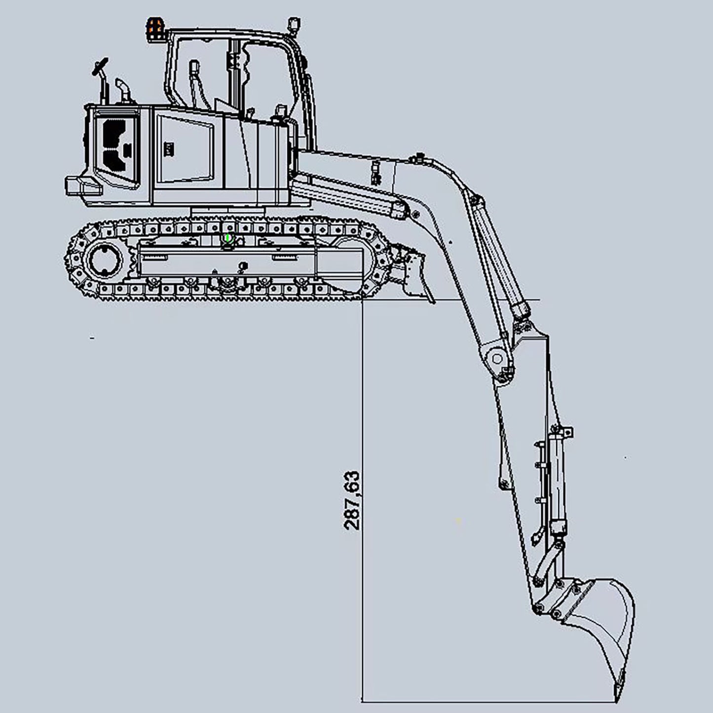 Metal 1/14 RC Hydraulic Excavator C308 308 Radio Controlled Digger Construction Vehicle RTR Model Flysky ST8 Radio Battery