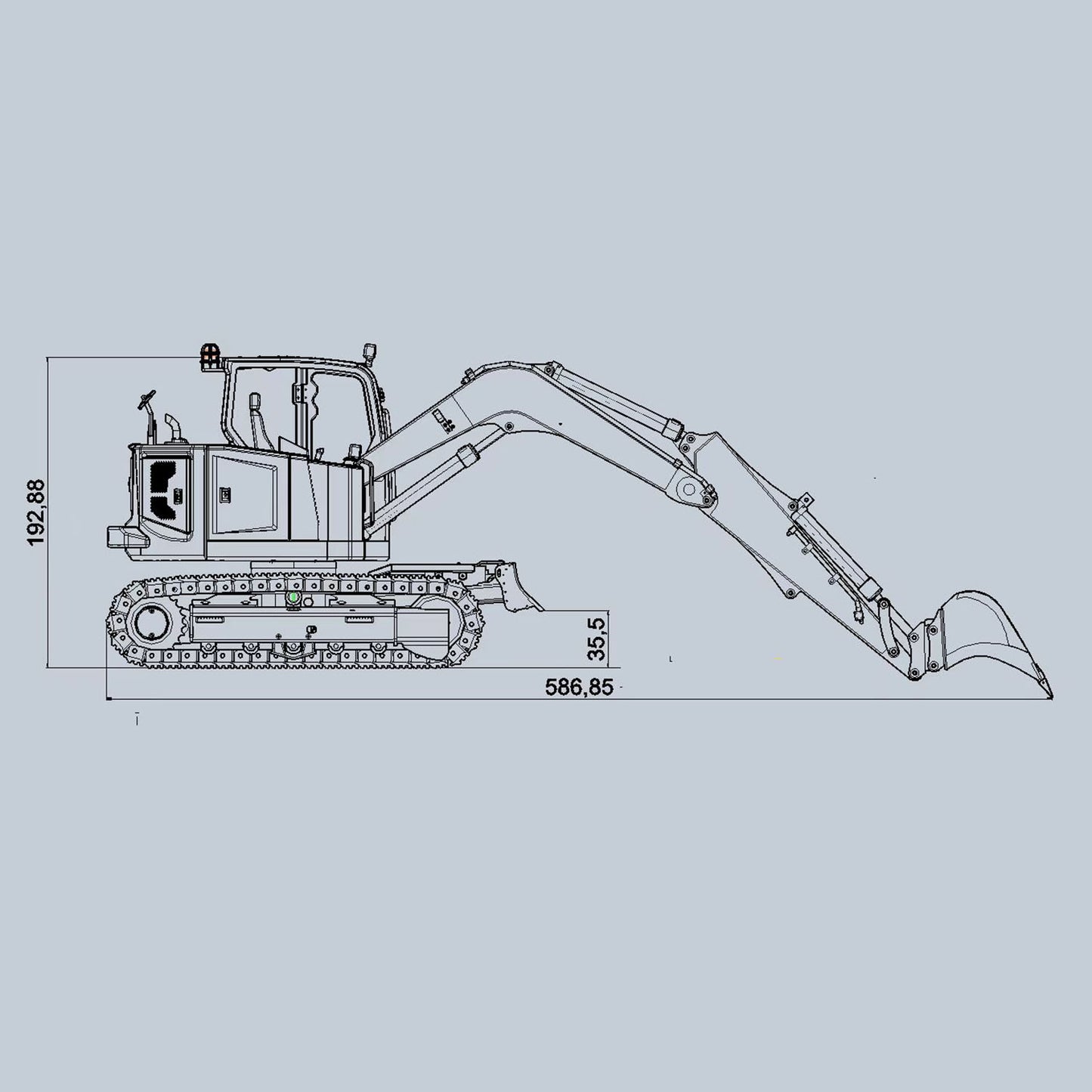 Metal 1/14 RC Hydraulic Excavator C308 308 Radio Controlled Digger Construction Vehicle RTR Model Flysky ST8 Radio Battery