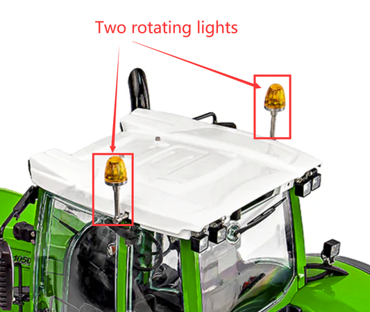 2PCS Rotating Lights for 1/14 LESU 1050 Hydraulic Tractor