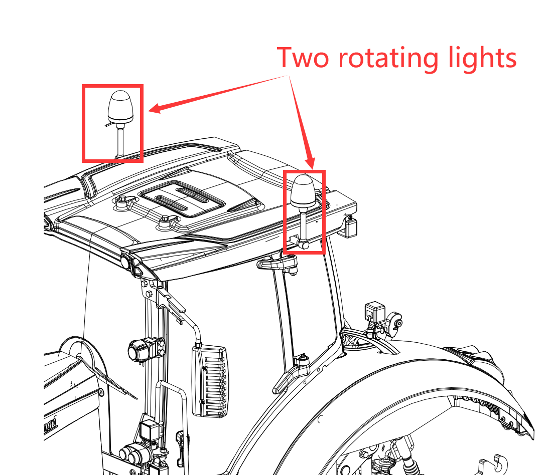 2PCS Rotating Lights for 1/14 LESU 1050 Hydraulic Tractor