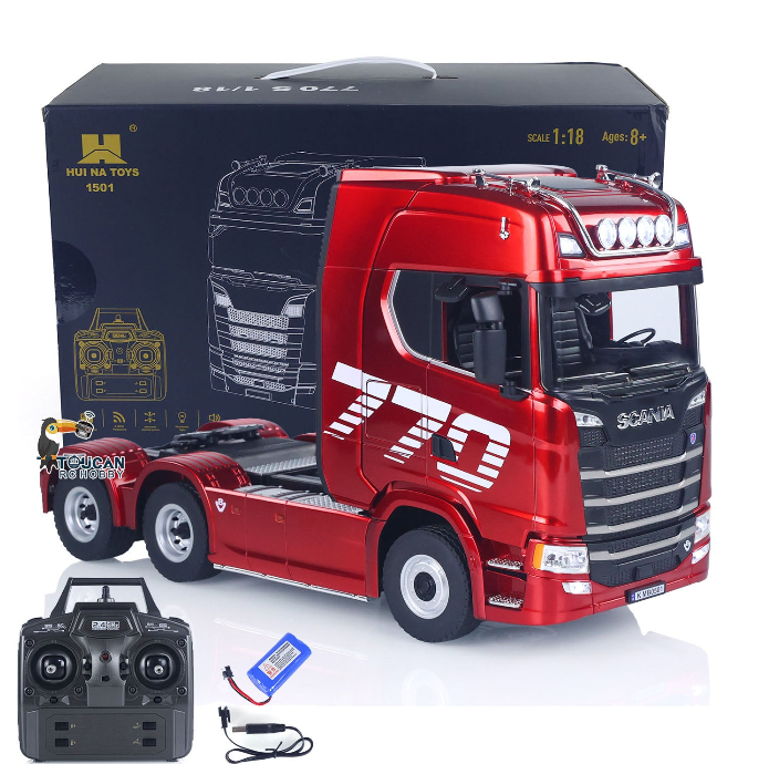 770S Plastic 1/18 RC Tractor Truck Toys Finished Model RTR 7.4V Battery Radio 19CH Light Sound Effects Remote Control Lorry Car