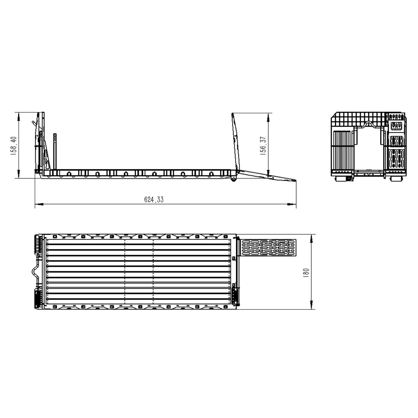 1/14 LESU RC TAMIYA Hydraulic Flat Bed Ramp for Roll On/Off Tipper Model