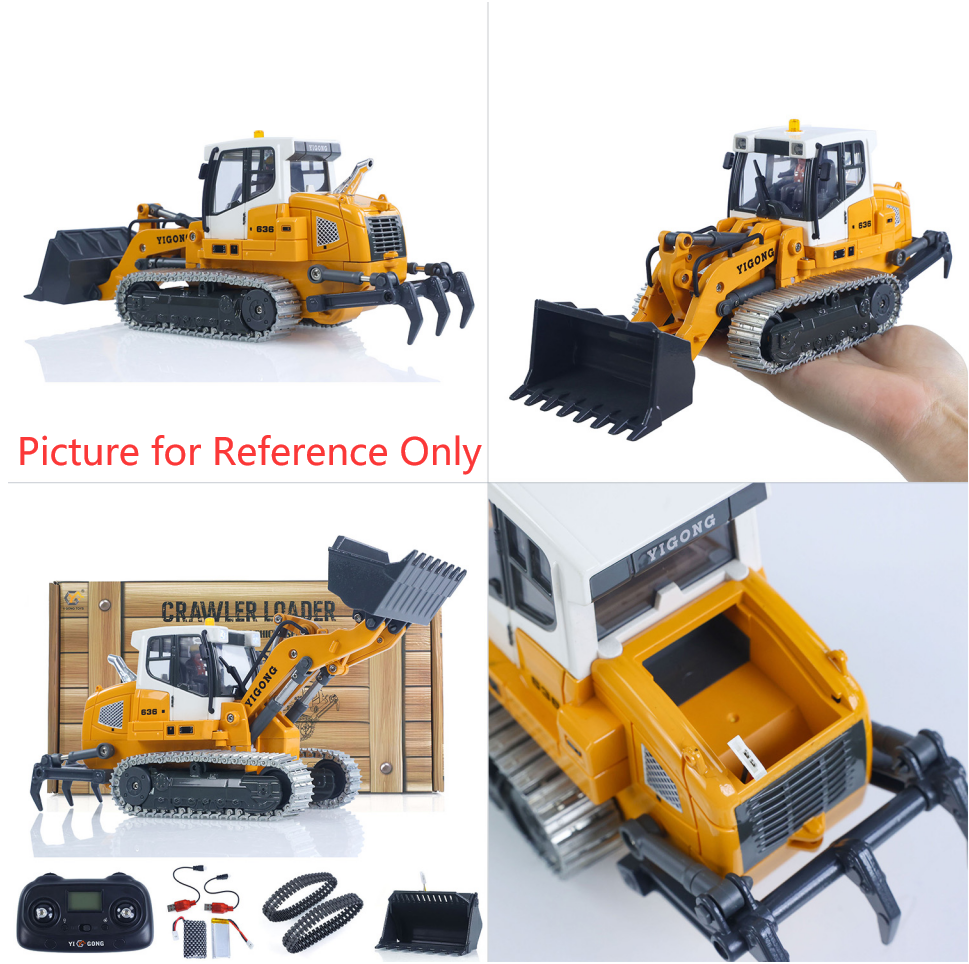 Second Hand US Stock 1:50 RC Electric Lifting Tracked Loader LR636 2.4G Construction Vehicle Metal Bucket Tracks Ripper RTR Model Light Sound Battery