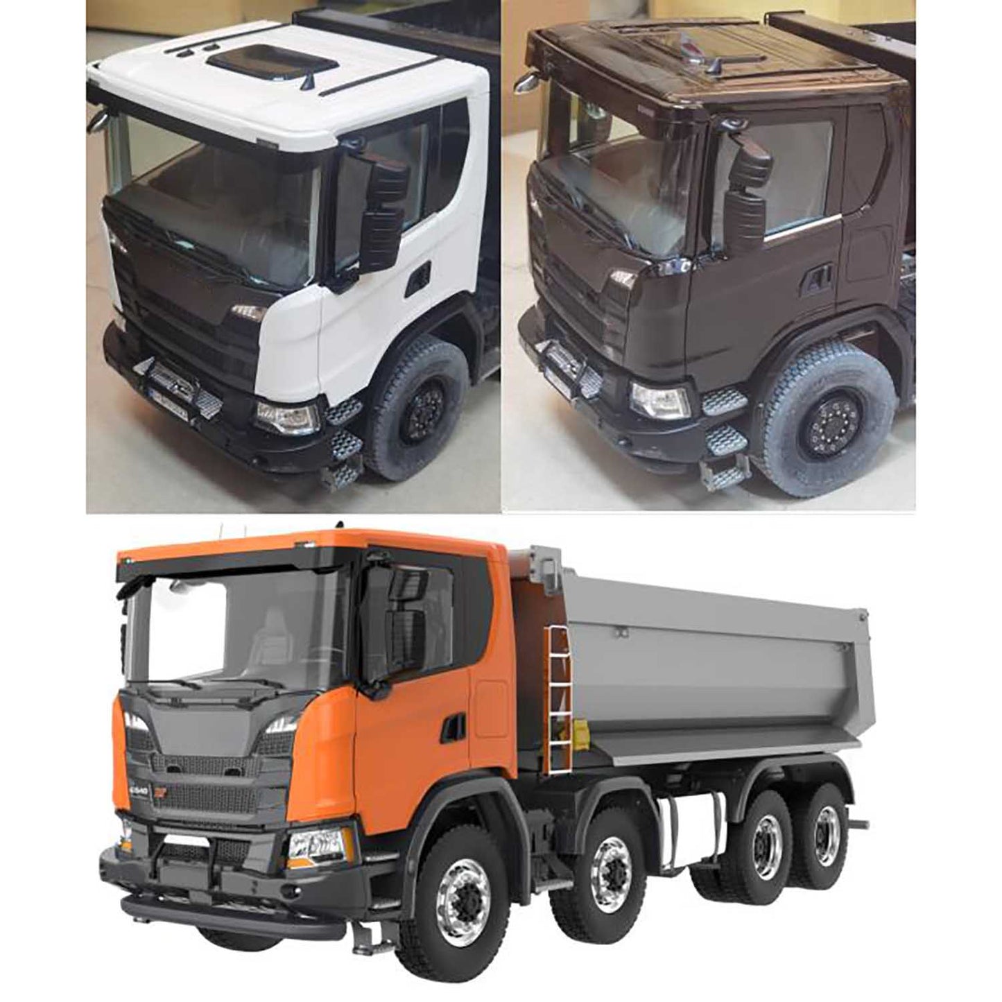 Double E 1/14 8X8 Remote Control Hydraulic Dump Truck 2Speed RC Model Tipper Metal Chassis Differential Lock FLYSKY ST8 Radio