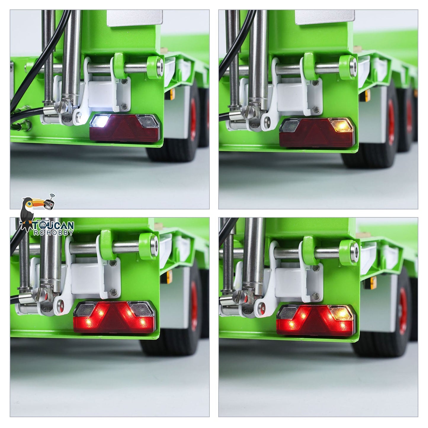 1/14 LESU Metal Trailer Hydraulic Lifting Tailboard Electric Legs Painted for RC Tractor Truck DIY Radio Controlled Lorry Car