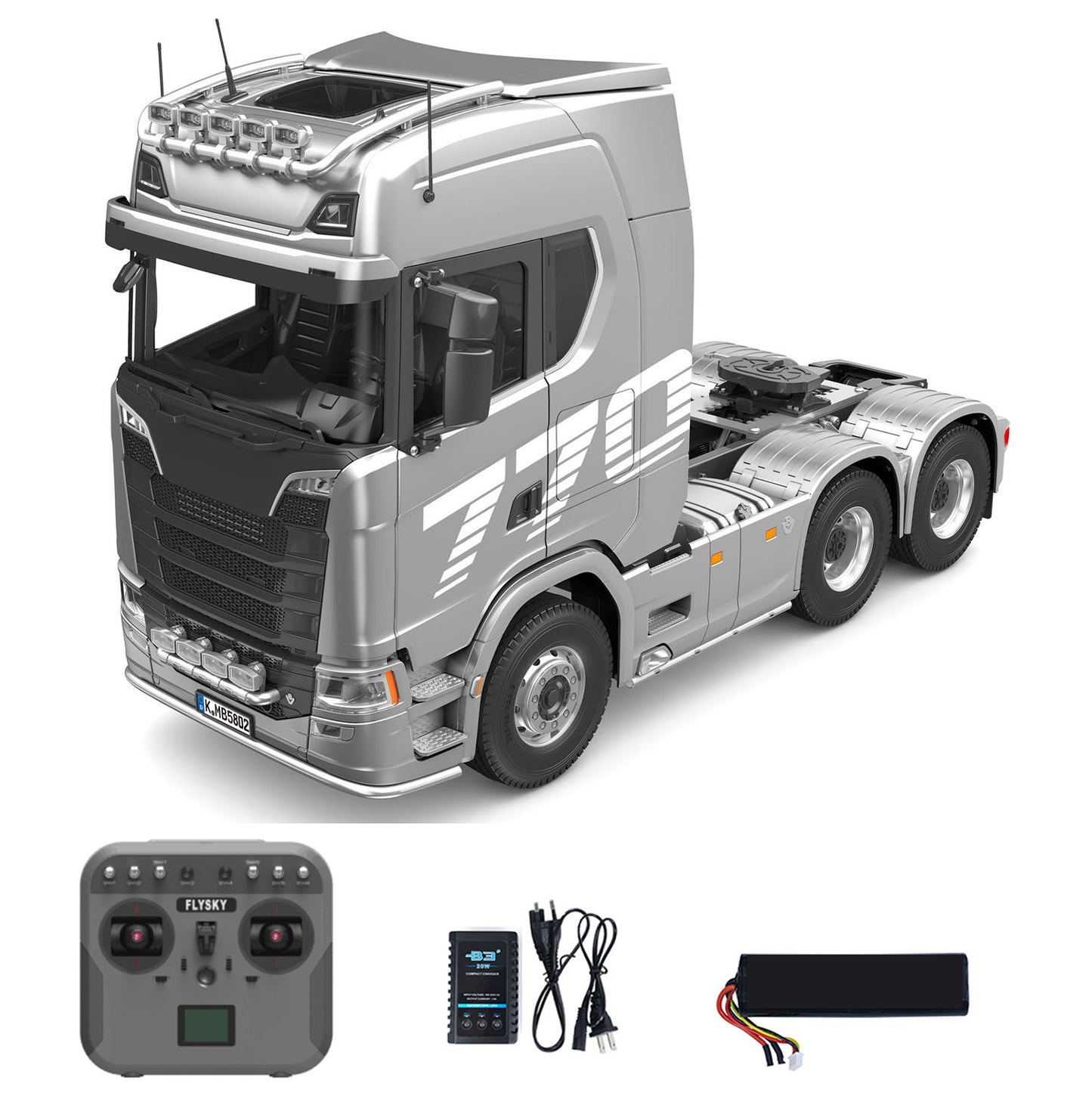 KABOLITE 1/14 770S RC Tractor Truck 6x6 Remote Control Lorry Car 2Speed Gearbox Differential Lock Battery Radio RTR Model